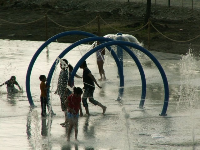 chorros de agua